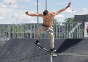 Im Skatepark im Georg-Gaßmann-Stadion begeisterten die Skateboard-Artisten mit spektakulären Tricks.