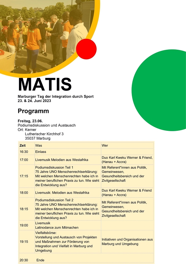 Programm MATIS 2023 (1) © Afrikanischer Studierendenverein Marburg e.V.