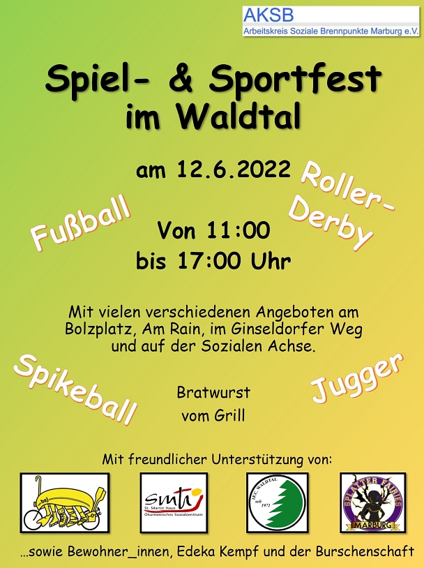 Spiel und Sportfest Waldtal 2022 © Arbeitskreis Soziale Brennpunkte Marburg e.V.
